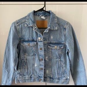 H&M Blue Denim Distressed Jacket